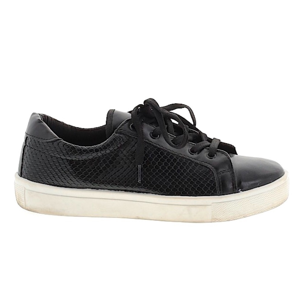 TOPSHOP 6.5 Black Croc Lace Up Sneakers Shoes EU 37 Size 6.5 US - Picture 3 of 9